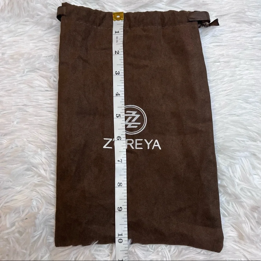 Z’OREYA Brown Drawstring Dust Bag Soft Makeup Brushes Small 7” x 10”